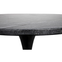 Alternate view of Laredo Bistro Table, featuring stone, metal, and a single pedestal base.