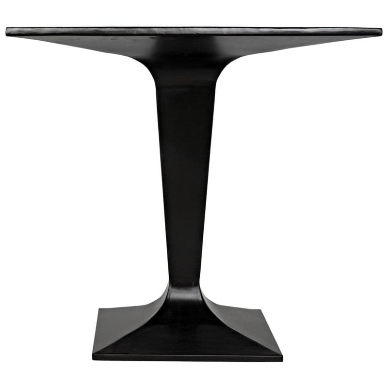 Alternate view of Anoil Bistro Table, featuring matte finish, iron, metal, and a single pedestal base.