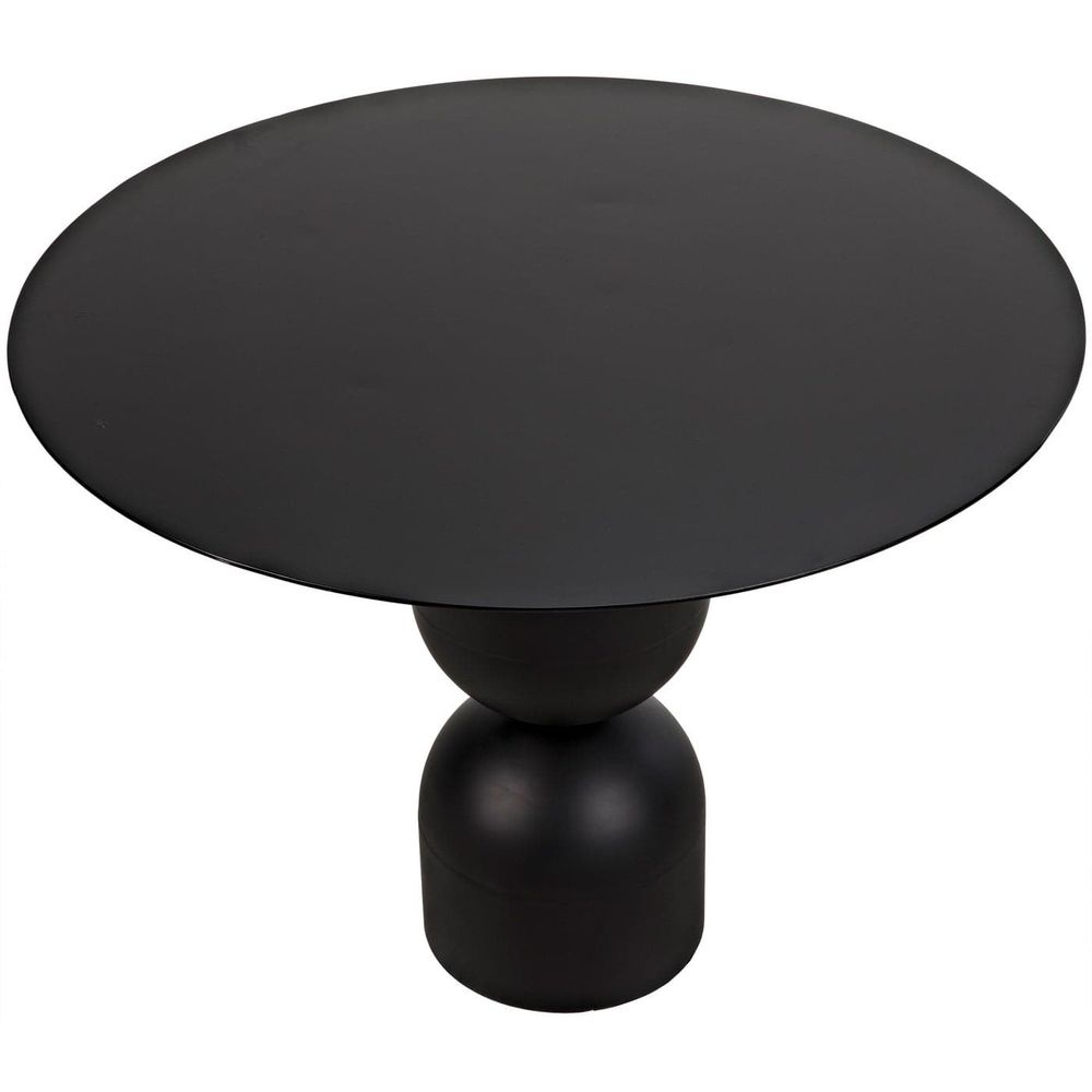 Additional view of Wanda Dining Table in black, featuring matte finish and a round pedestal base.