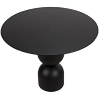 Additional view of Wanda Dining Table in black, featuring matte finish and a round pedestal base.