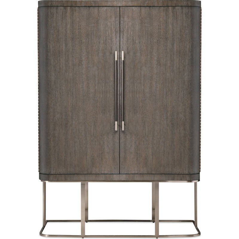 Additional view of Modern Mood Wardrobe in dark brown and taupe gray, featuring double-door wardrobe enclosure.