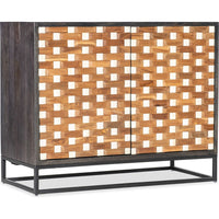 Alternate view of Commerce and Market Weaver 2-Door Accent Chest in medium brown and white.