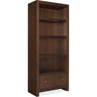 Additional view of Archives Bookcase in dark brown and walnut brown.