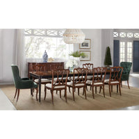 Alternate view of Charleston Rectangle Leg Dining Table w-2-22in leaves in dark walnut brown and black.