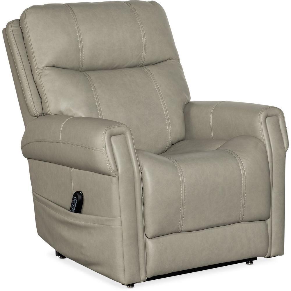 Additional view of Carroll Power Recliner w/ Power Headrest, Lumbar, and Lift in taupe and greige.