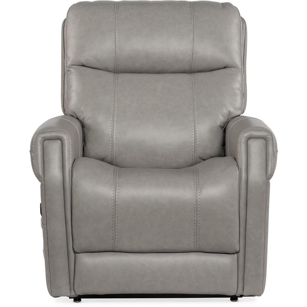 Alternate view of Carroll Power Recliner w/ Power Headrest, Lumbar, and Lift in taupe and greige.
