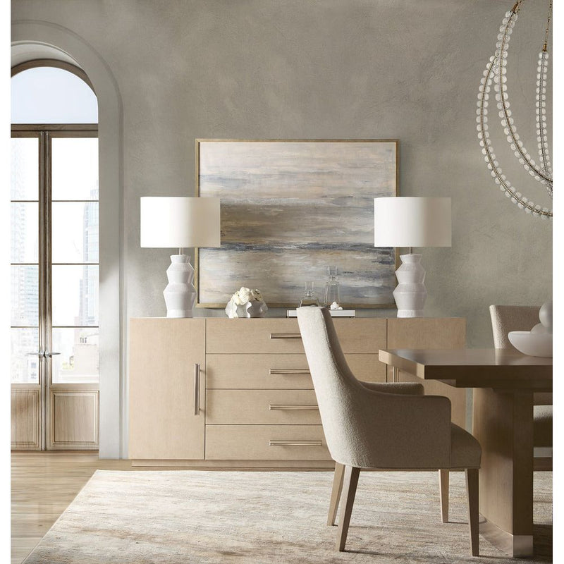 Alternate view of Westwood 78" Buffet, featuring wood veneer, metal hardware, and flanking cabinet doors with vertical pulls.