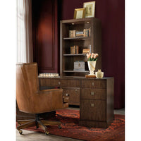 Alternate view of Archives Executive Desk, featuring wood, metal, and double pedestal storage.