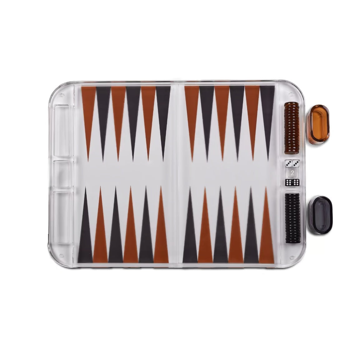 Miami Acrylic Backgammon - alternate view