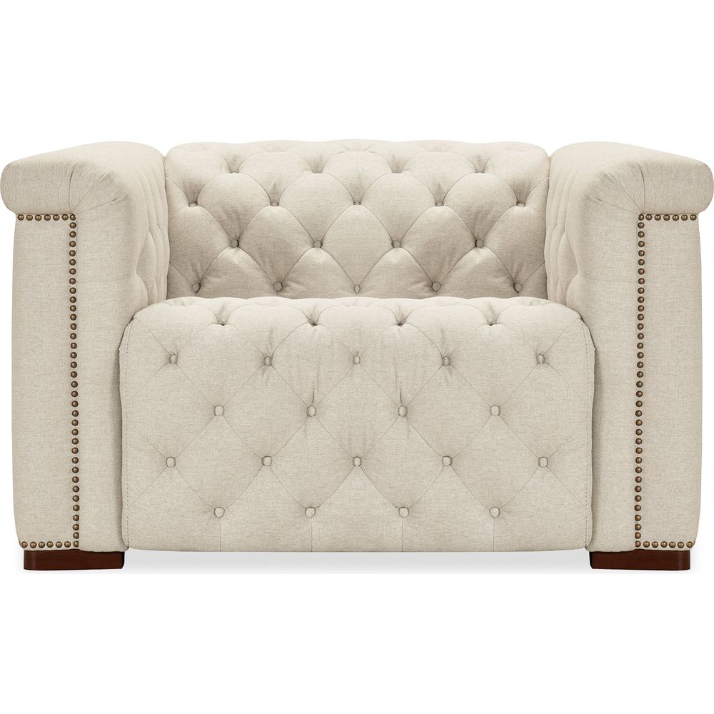 Alternate view of Savion Deux Power Recliner with Power Headrest in beige and cream.