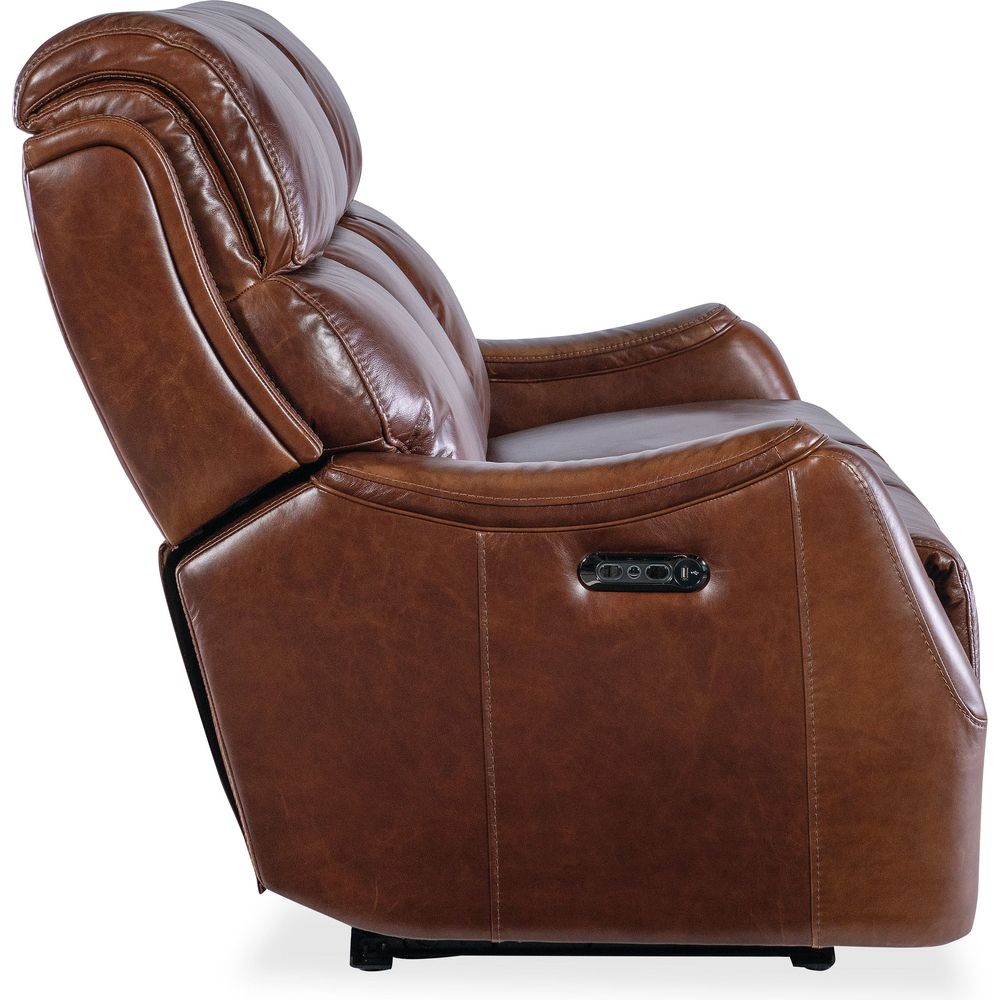 Harlan Zero Gravity Sofa with Power Recline & Power Headrest - Brown