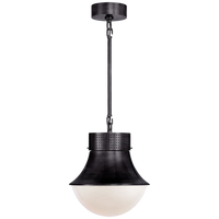 Alternate view of Precila Small Pendant, featuring polished chrome finish, metal, glass, and a ceiling-mounted canopy.