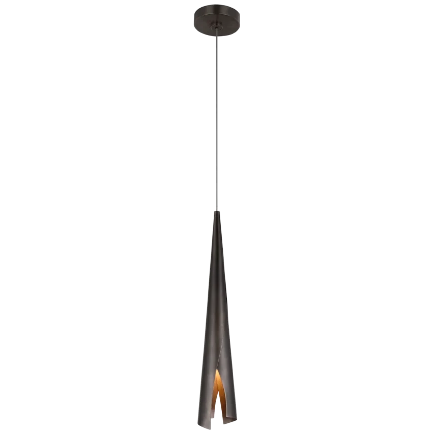 Alternate view of Pieboe Delicate Wrapped Pendant, featuring satin metallic finish, metal, and a ceiling canopy mount.