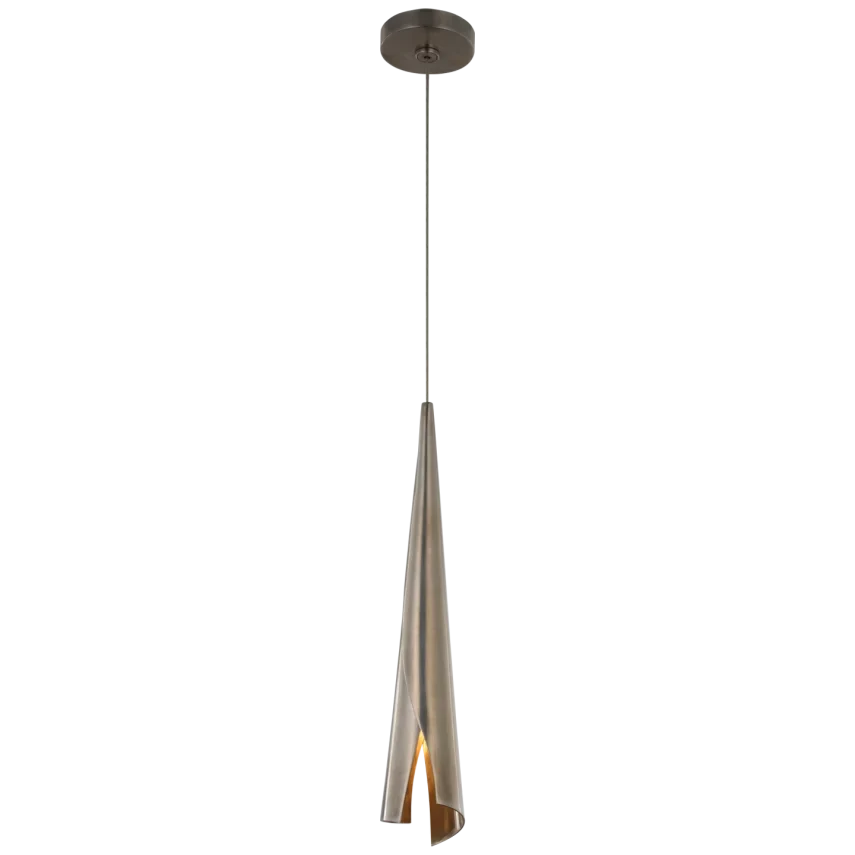 Additional view of Pieboe Delicate Wrapped Pendant, featuring satin metallic finish, metal, and a ceiling canopy mount.