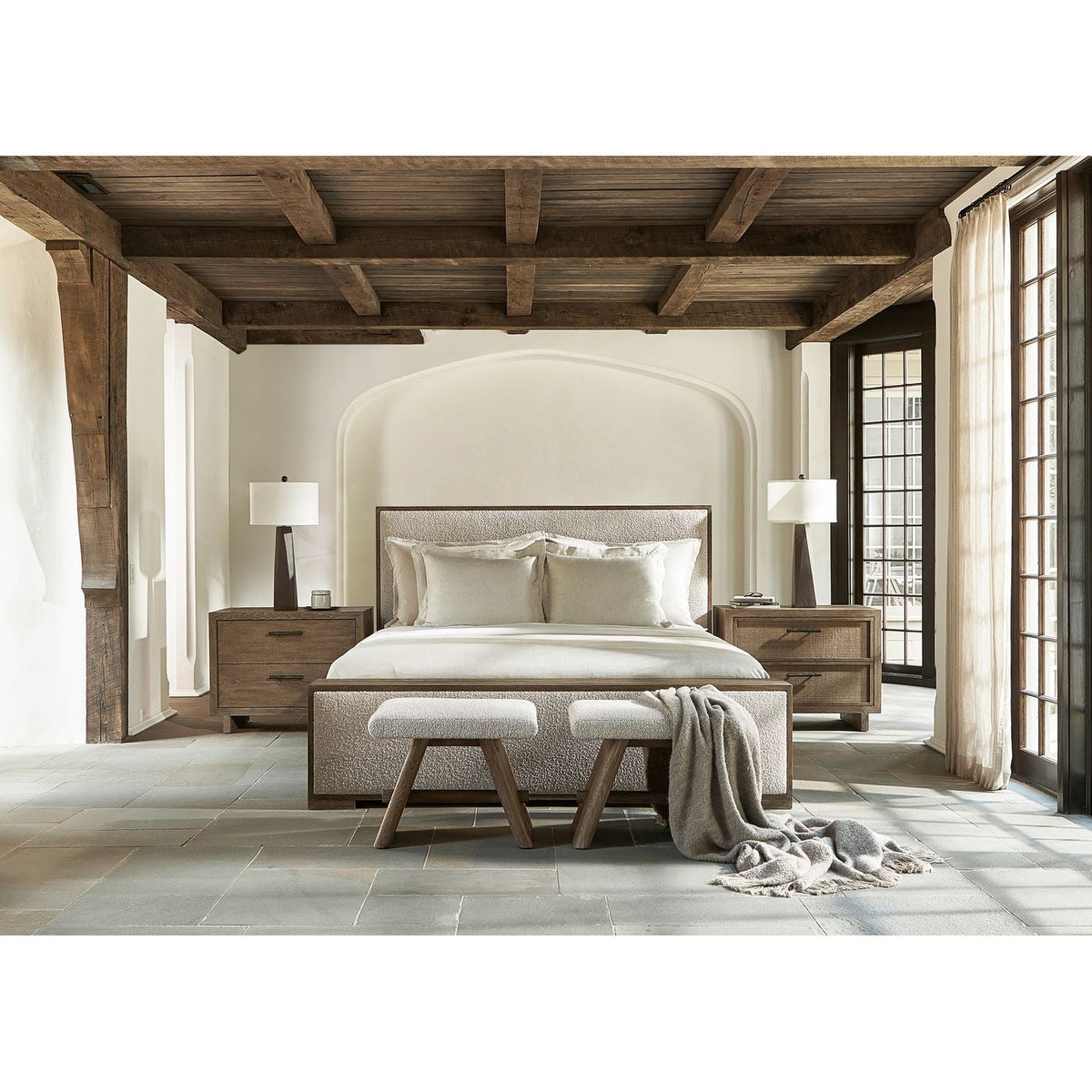 Casa Paros Nightstand with Woven Drawer Fronts