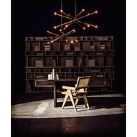 Alternate view of Ikram Chandelier, featuring matte finish, metal, glass, and chain-hung ceiling suspension.