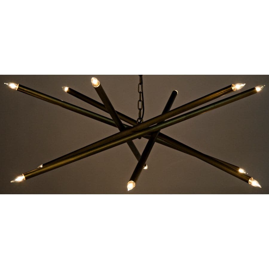 Additional view of Ikram Chandelier, featuring matte finish, metal, glass, and chain-hung ceiling suspension.