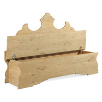 Alternate view of Folk Storage Bench Seat, featuring matte finish, wood, and lift-top integrated storage compartment.