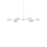 Monreale White Chandelier, shown in white and off-white with wrought iron, paper, and chain-hung suspension.