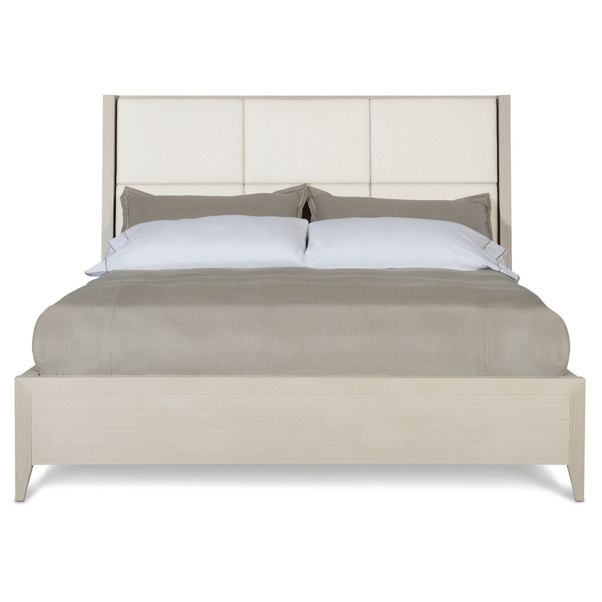 Axiom King Upholstered Panel Bed with Wooden Footboard and Side Rails