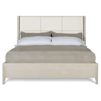 Axiom King Upholstered Panel Bed with Wooden Footboard and Side Rails