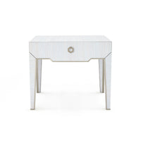 Madeline 1-Drawer Side Table, Platinum Shimmer