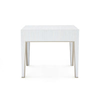 Madeline 1-Drawer Side Table, Platinum Shimmer