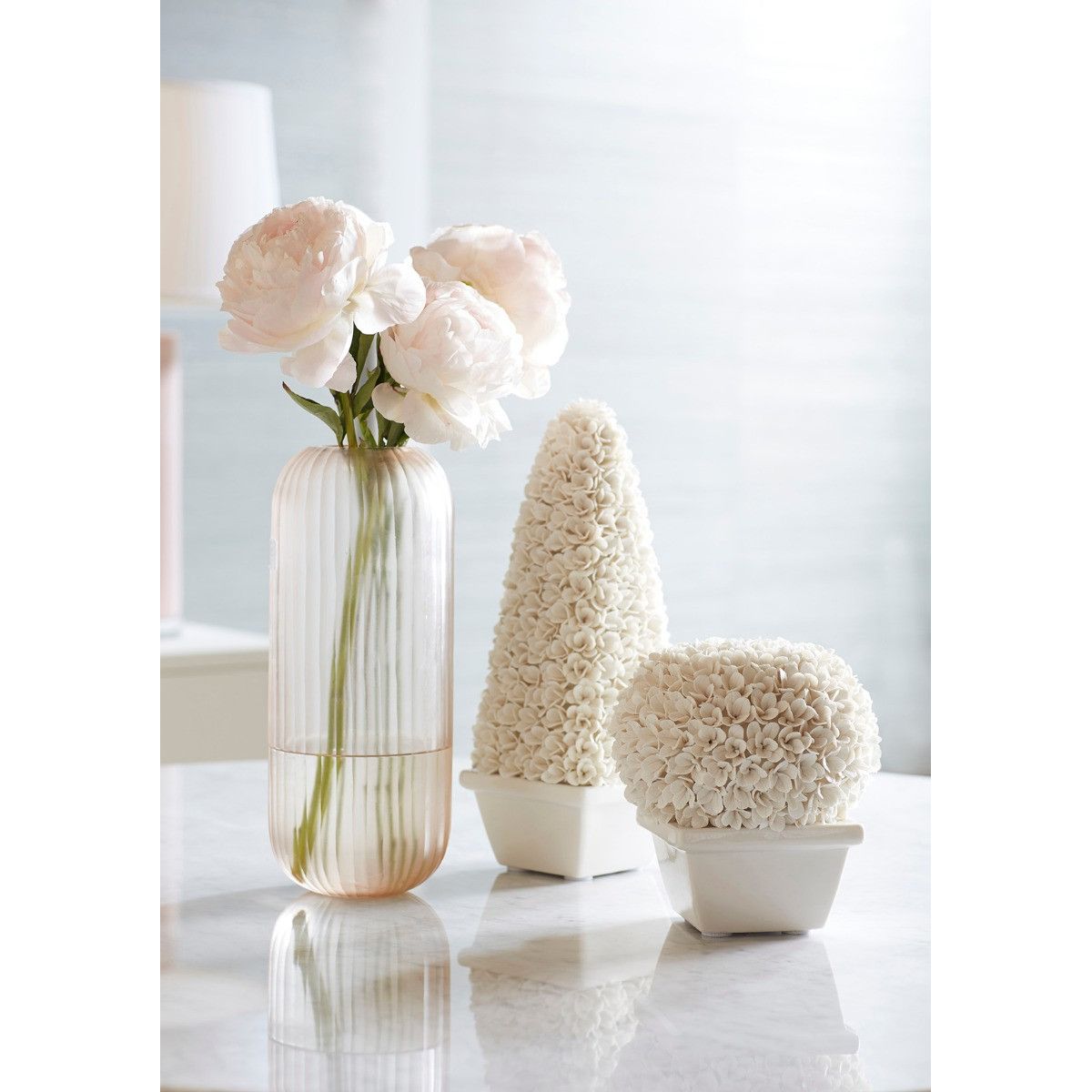 Mayfair Tall Boxwood Topiary, Blanc de Chine