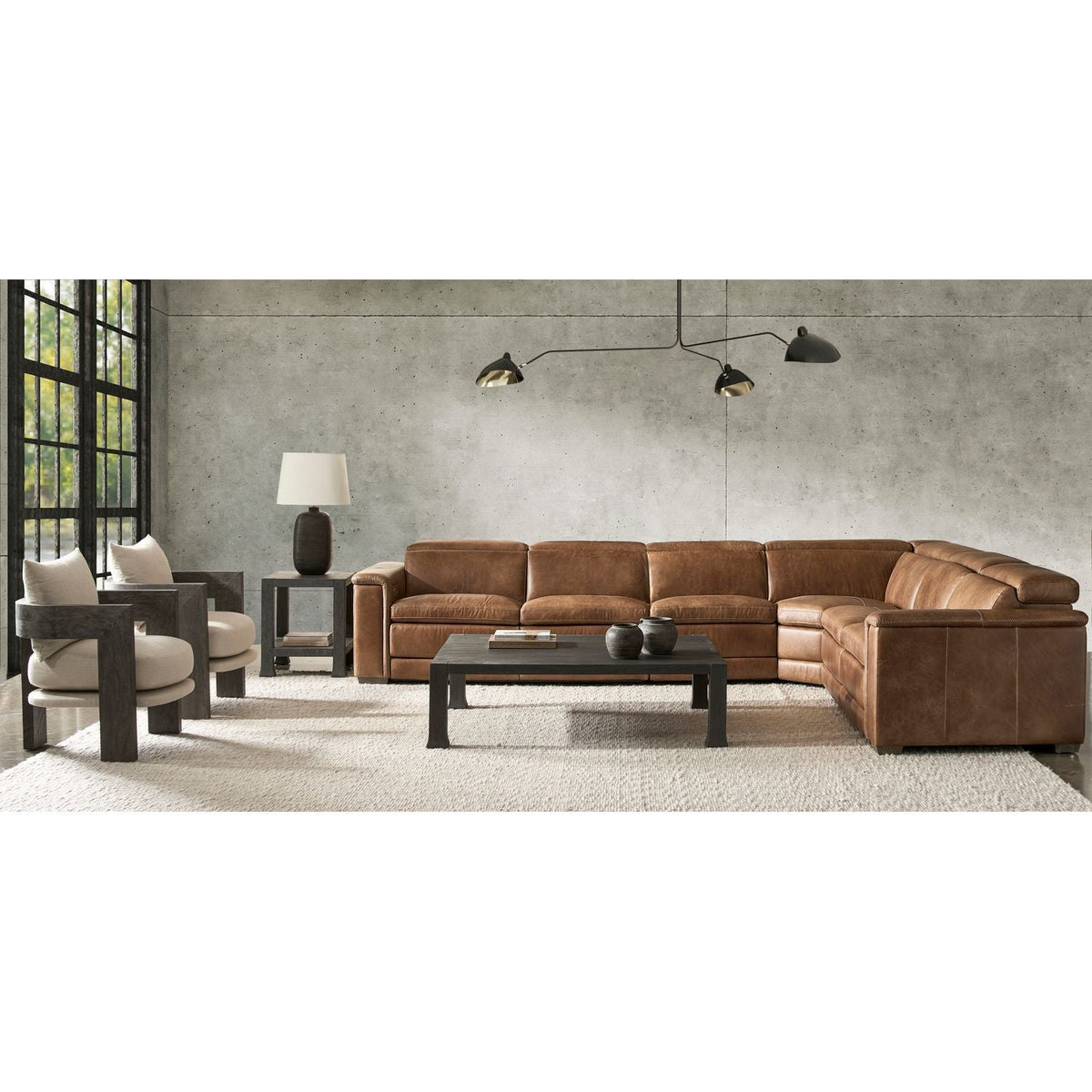 Lioni Leather 4-Piece Power Motion Sectional Recliner