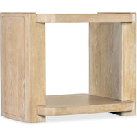 Alternate view of Retreat End Table, featuring matte finish, wood, and open lower shelf storage.