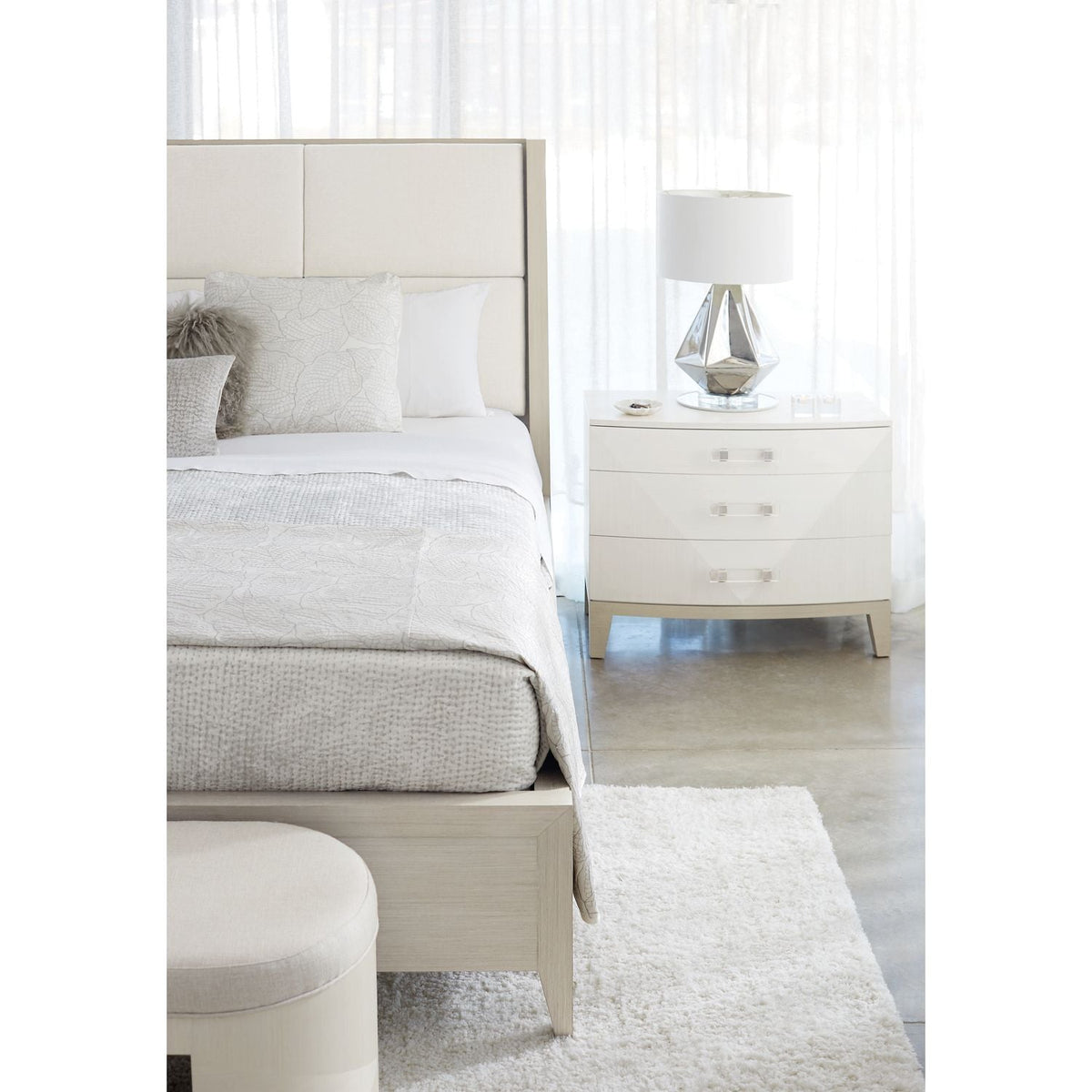 Axiom King Upholstered Panel Bed with Wooden Footboard and Side Rails