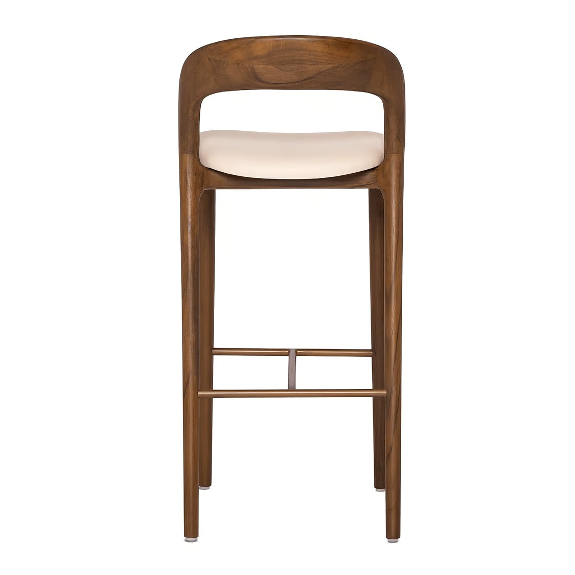 Interlude Felix Classic Walnut bar stool angled front view