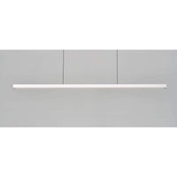 Mumu Linear Pendant XL, shown in white and black with metal, wood, and ceiling-suspended pendant.