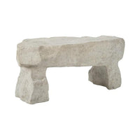 Alternate view of Orion Stone Bench in light gray and warm beige.