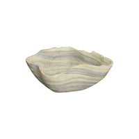 Alternate view of Orion Onyx Bowl, featuring polished finish, onyx, natural stone, and open shallow vessel.