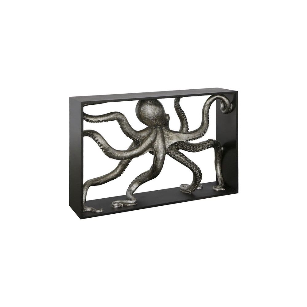 Alternate view of Beckett Console Table in silver and black.