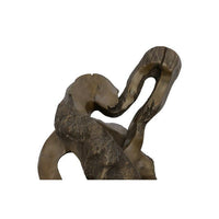 Orion Branch Recrafted Sculpture, shown in bronze and brown with wood, metal, and a freestanding pedestal base.
