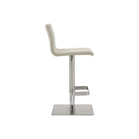 Alternate view of Watson Barstool in off-white and brushed silver.