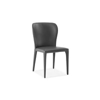 Additional view of Hazel Dining Chair in charcoal gray and dark gray, featuring pebbled texture finish and armless.