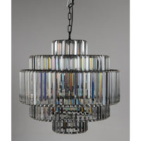 Alternate view of Axa Chandelier, featuring faceted finish, crystal, metal, and chain-hung ceiling suspension.
