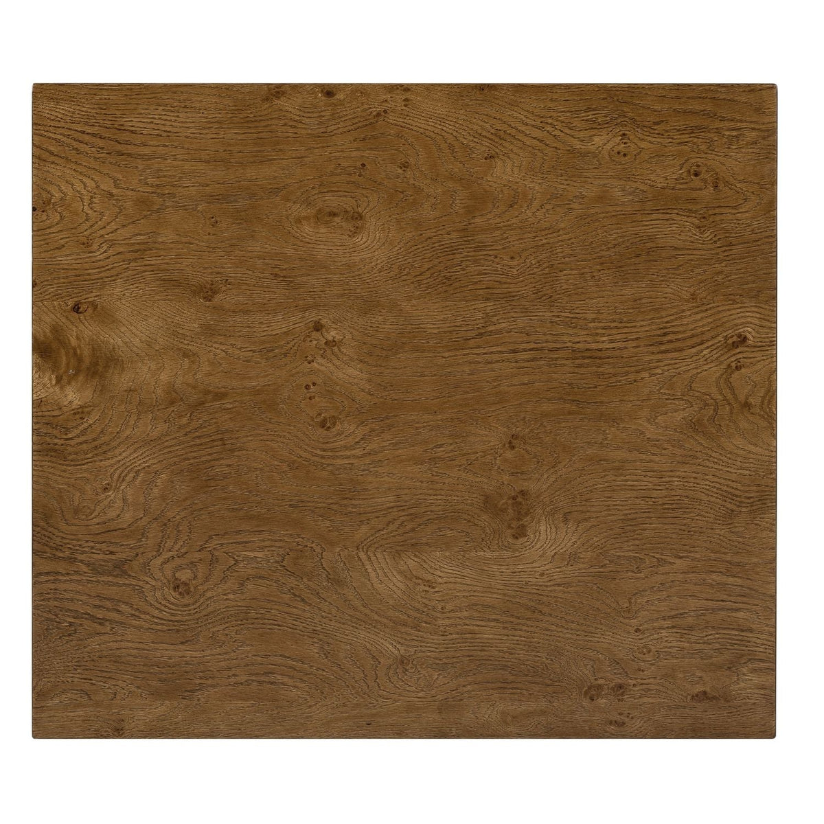 Additional view of Melange Mulholland End Table, featuring satin clear coat, wood, metal, and open lower shelf storage.