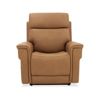 Additional view of Lyra Lift Chair with Power Recline, Headrest and Lumbar in camel and tan.
