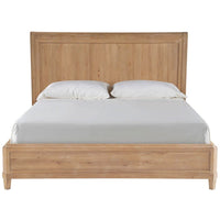 Additional view of Canyon Bed in light natural oak and warm beige, featuring matte finish and integrated panel headboard.