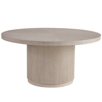 Carmen Round Dining Table, shown in light beige and natural blonde oak with wood, oak, and a round dining surface.