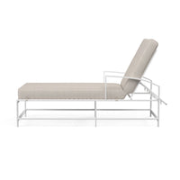 Additional view of Bristol Chaise in Canvas Flax w/ Self Welt in white and beige.