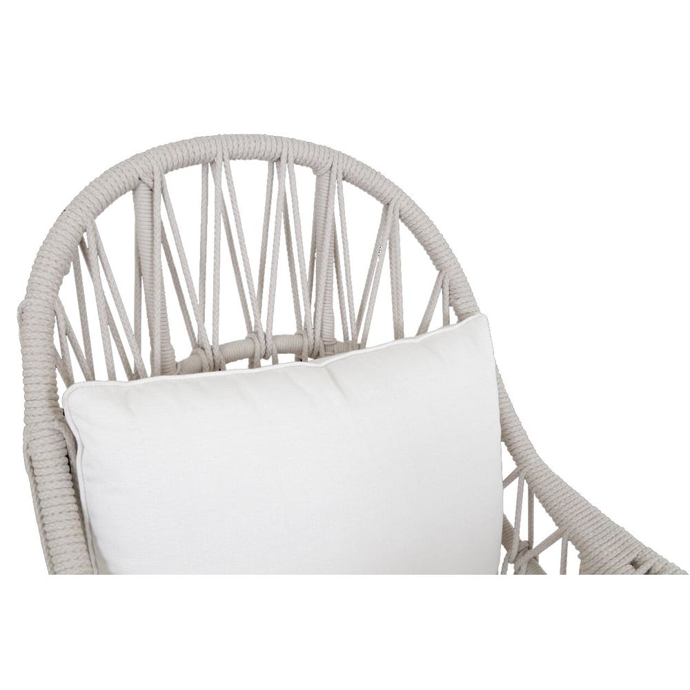 Alternate view of Dana Rope Wing Chair in Linen Canvas w/ Self Welt in light gray and white.