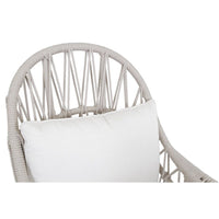 Alternate view of Dana Rope Wing Chair in Linen Canvas w/ Self Welt in light gray and white.