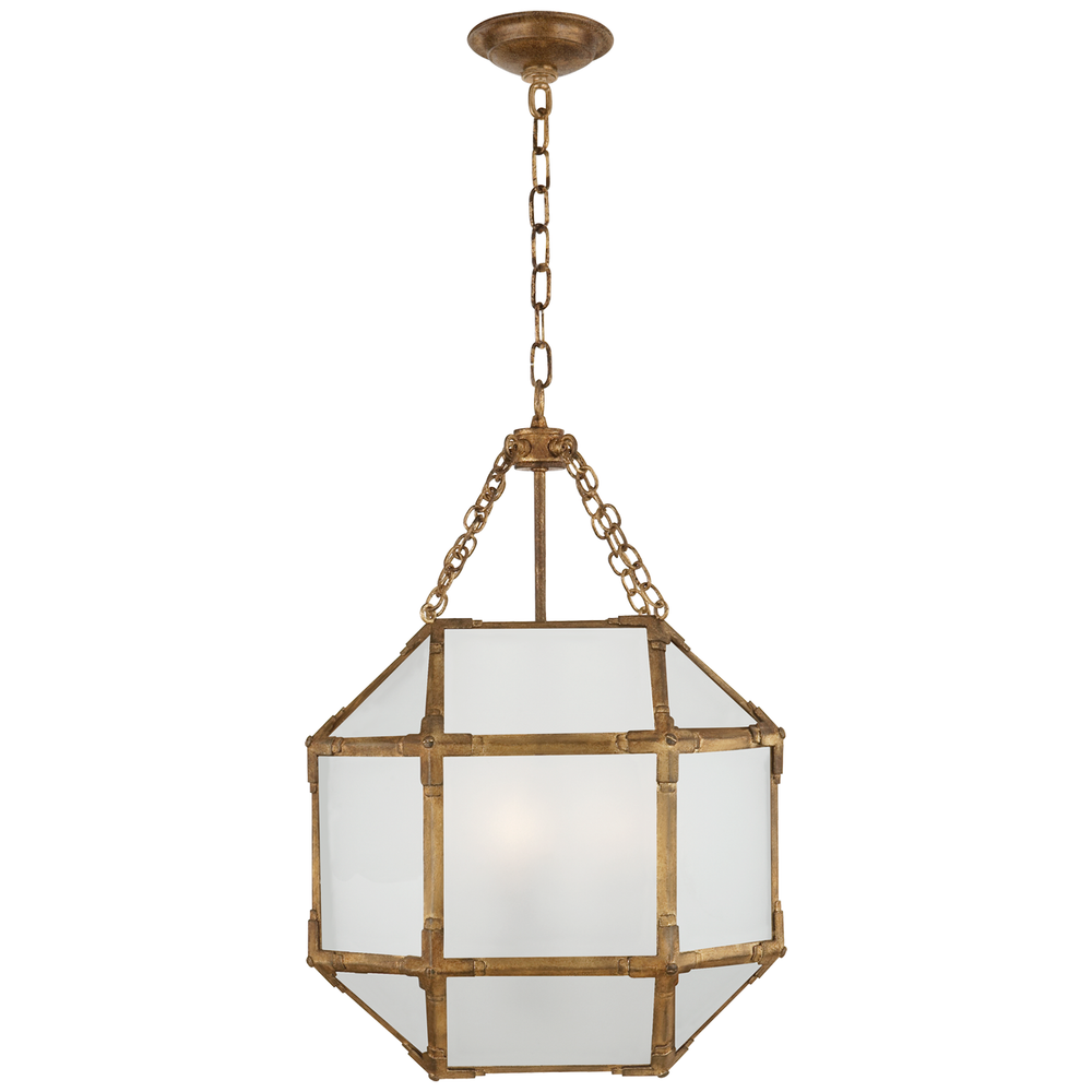 Momogi Small Lantern-Visual Comfort-VISUAL-SK 5008GI-FG-PendantsGilded Iron-Frosted Glass-5-France and Son
