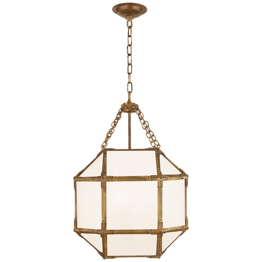 Momogi Small Lantern-Visual Comfort-VISUAL-SK 5008GI-WG-PendantsGilded Iron-White Glass-6-France and Son