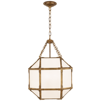 Momogi Small Lantern-Visual Comfort-VISUAL-SK 5008GI-WG-PendantsGilded Iron-White Glass-6-France and Son
